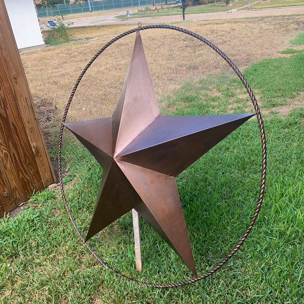 LONE STAR 60" BARN STAR METAL RUSTIC  BRONZE VINTAGE COPPER WALL ART WESTERN HOME DECOR HANDMADE NEW EH10524