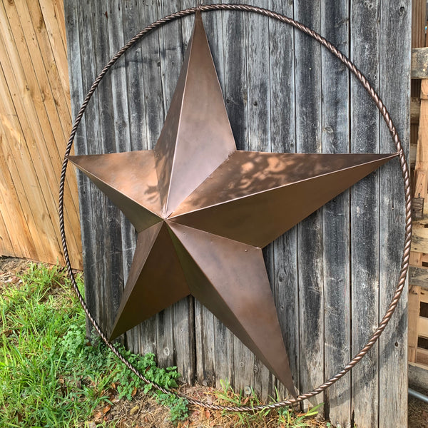 LONE STAR 60" BARN STAR METAL RUSTIC  BRONZE VINTAGE COPPER WALL ART WESTERN HOME DECOR HANDMADE NEW EH10524