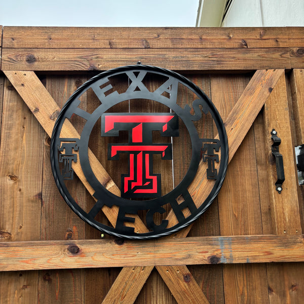 TEXAS TECH CUSTOM METAL VINTAGE SIGN WESTERN HOME DECOR HANDMADE