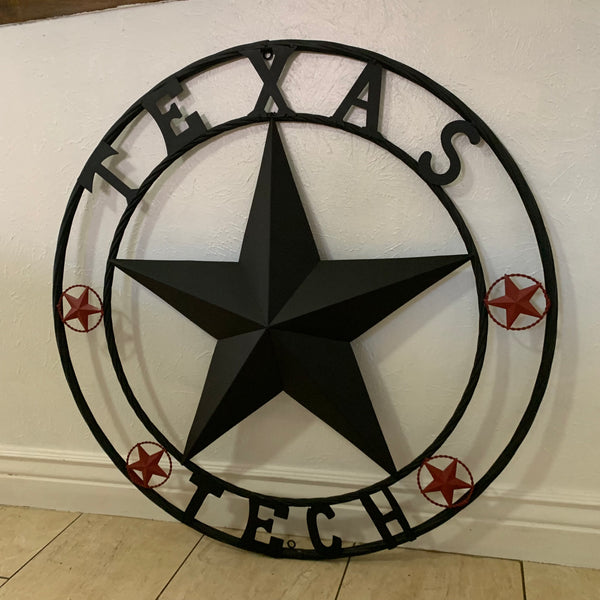 TEXAS TECH BARN STAR METAL LONESTAR CUSTOM VINTAGE METAL TEAM CRAFT ART WESTERN HOME DECOR SIZE:24",32",36",40",50"