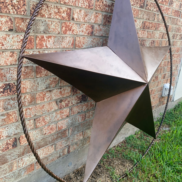 LONE STAR 60" BARN STAR METAL RUSTIC  BRONZE VINTAGE COPPER WALL ART WESTERN HOME DECOR HANDMADE NEW EH10524