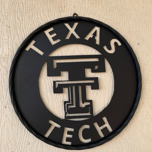 12",18",24",32",36" TEXAS TECH RUSTIC BLACK CUSTOM METAL VINTAGE CRAFT TEAM SIGN HANDMADE TO ORDER