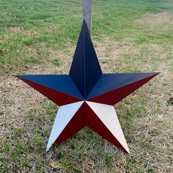 16",24",36" RED WHITE & BLUE METAL BARN STAR METAL WALL ART HANDMADE