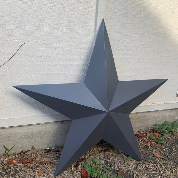 GUN METAL GREY STAR BARN STAR NO RING DAVID STAR 5 POINT WESTERN HOME DECOR HAND PAINTED