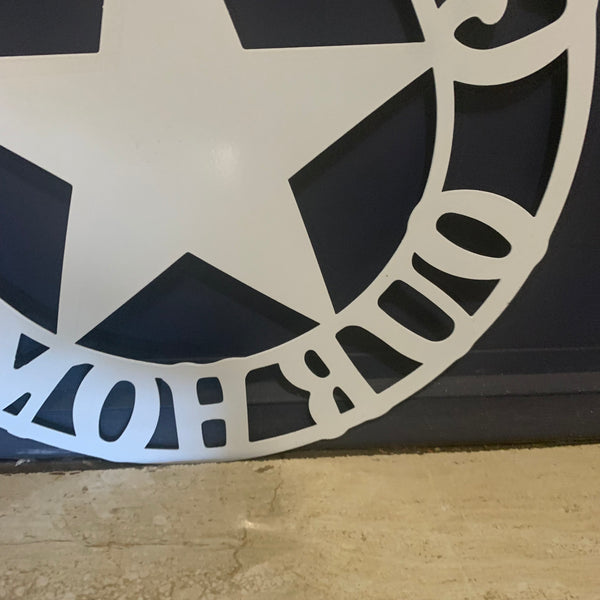 #EH11364 12" GOD BLESS OUR HOME METAL FLAT SIGN NOT 3D STAR LASERCUT ART WESTERN HOME DECOR HANDMADE NEW