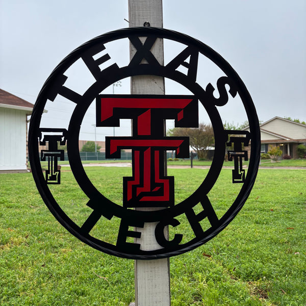 TEXAS TECH CUSTOM METAL VINTAGE SIGN WESTERN HOME DECOR HANDMADE