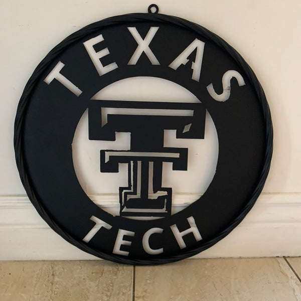 12",18",24",32",36" TEXAS TECH RUSTIC BLACK CUSTOM METAL VINTAGE CRAFT TEAM SIGN HANDMADE TO ORDER