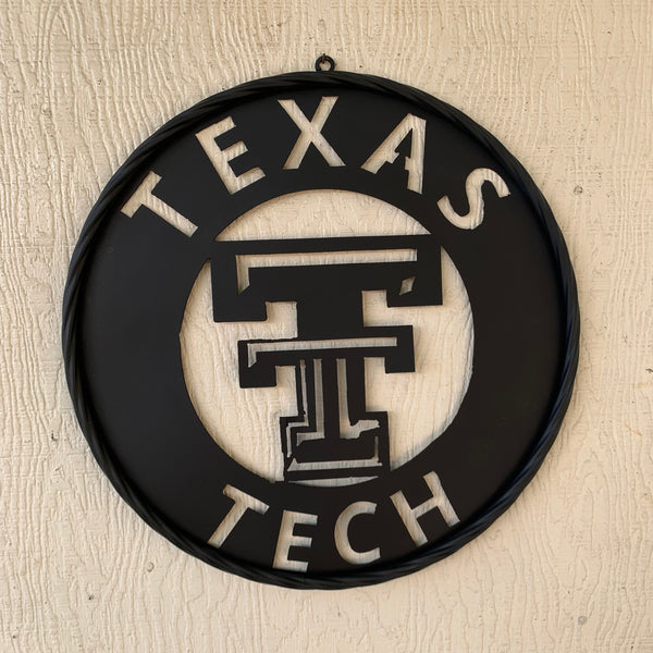 12",18",24",32",36" TEXAS TECH RUSTIC BLACK CUSTOM METAL VINTAGE CRAFT TEAM SIGN HANDMADE TO ORDER