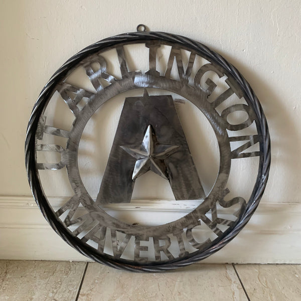 UTA ARLINGTON CUSTOM RAW METAL VINTAGE CRAFT TEAM SIGN WETSERN HOME DECOR HANDMADE