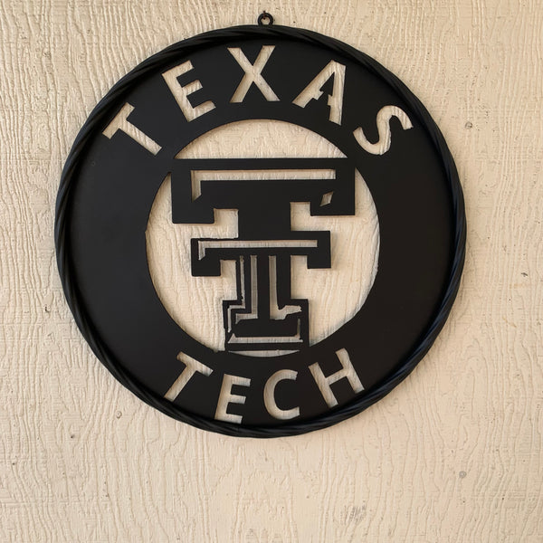 12",18",24",32",36" TEXAS TECH RUSTIC BLACK CUSTOM METAL VINTAGE CRAFT TEAM SIGN HANDMADE TO ORDER
