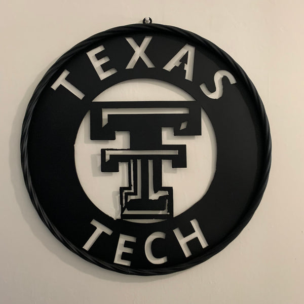 12",18",24",32",36" TEXAS TECH RUSTIC BLACK CUSTOM METAL VINTAGE CRAFT TEAM SIGN HANDMADE TO ORDER