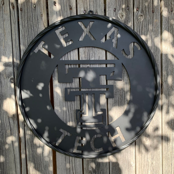12",18",24",32",36" TEXAS TECH RUSTIC BLACK CUSTOM METAL VINTAGE CRAFT TEAM SIGN HANDMADE TO ORDER