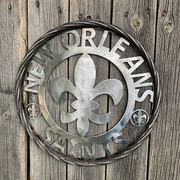 12", 18", 24 NEW ORLEANS SAINTS CUSTOM RAW METAL CRAFT SIGN WALL ART WESTERN HOME DECOR LASERCUT ART