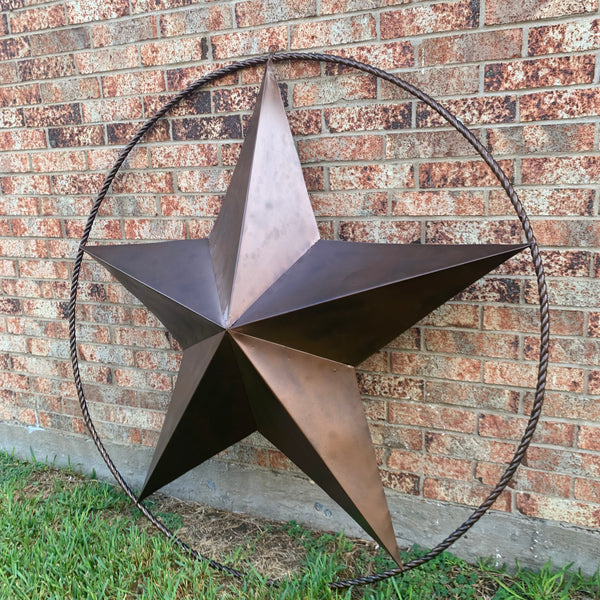 LONE STAR 60" BARN STAR METAL RUSTIC  BRONZE VINTAGE COPPER WALL ART WESTERN HOME DECOR HANDMADE NEW EH10524
