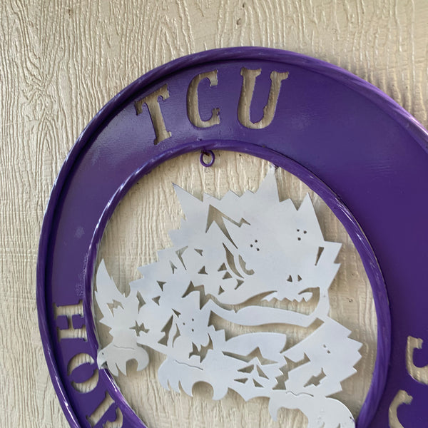 18",24",32" TCU HORNED FROGS CUSTOM METAL VINTAGE CRAFT TEAM SIGN WESTERN HOME DECOR HANDMADE