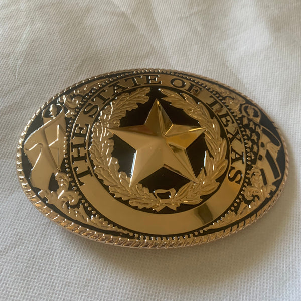 LONESTAR STATE ROSE GOLD STAR BELT BUCKLE LARGE WESTERN BUCKLE FASHION ART NEW #EH12264