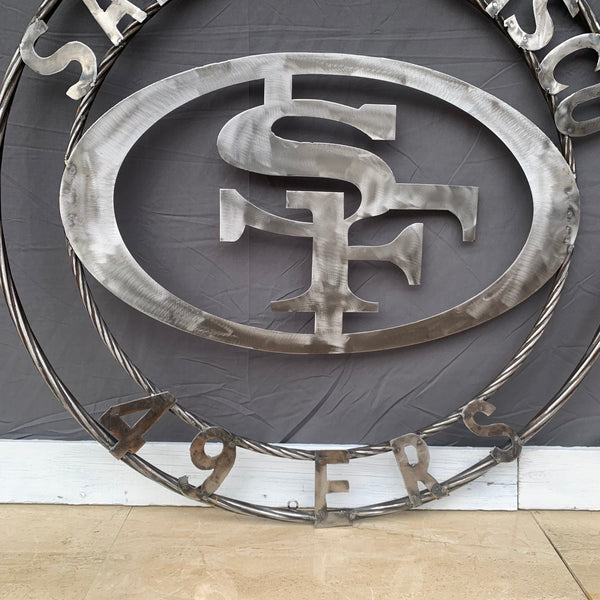 36" SAN FRANCISCO 49ERS CUSTOM RAW METAL VINTAGE CRAFT TEAM SIGN HAND MADE IN USA