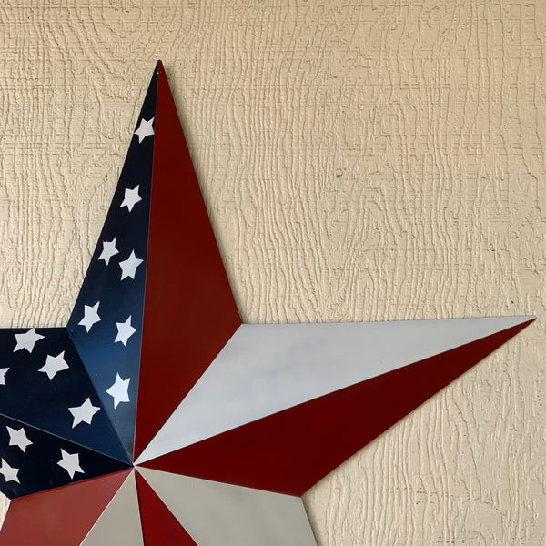 USA FLAG STAR STYLE# 5 RED WHITE & BLUE AMERICANA METAL BARN STAR WALL ART HANDMADE TO ORDER NEW