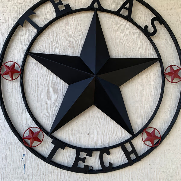 TEXAS TECH BARN STAR METAL LONESTAR CUSTOM VINTAGE METAL TEAM CRAFT ART WESTERN HOME DECOR SIZE:24",32",36",40",50"