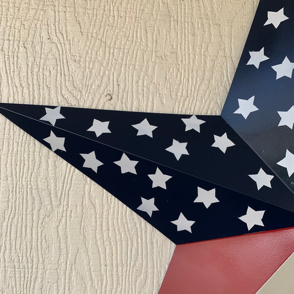 USA FLAG STAR STYLE# 5 RED WHITE & BLUE AMERICANA METAL BARN STAR WALL ART HANDMADE TO ORDER NEW