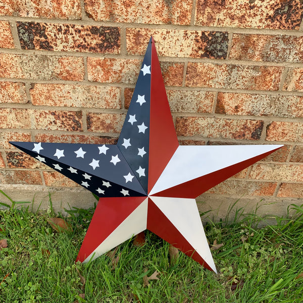 USA FLAG STAR STYLE# 5 RED WHITE & BLUE AMERICANA METAL BARN STAR WALL ART HANDMADE TO ORDER NEW