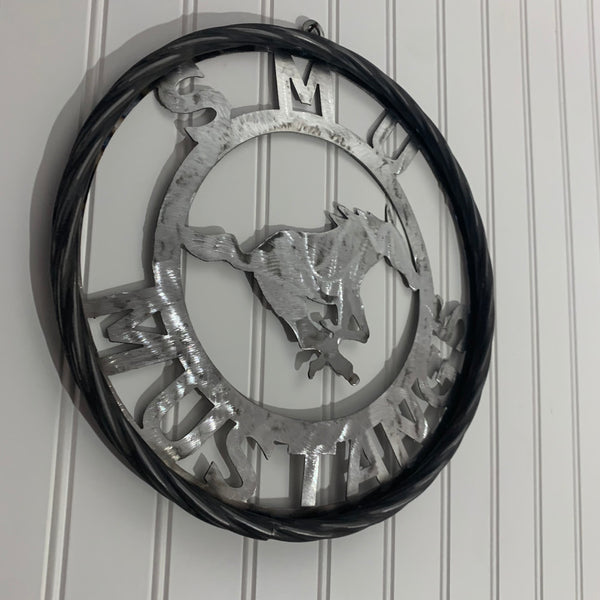 12",18",24",32",36" SMU MUSTANGS RAW METAL CUSTOM VINTAGE CRAFT WALL ART TEAM SIGN HANDMADE