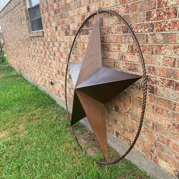 LONE STAR 60" BARN STAR METAL RUSTIC  BRONZE VINTAGE COPPER WALL ART WESTERN HOME DECOR HANDMADE NEW EH10524