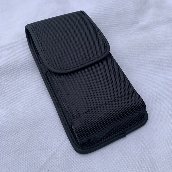#EH11389 NYLON 7" RUGGED PHONE POUCH EXTRA LARGE BELT LOOP HOLSTER BLACK CELL PHONE CASE VERTICAL UNIVERSAL OVERSIZE Z-LITE BRAND NEW