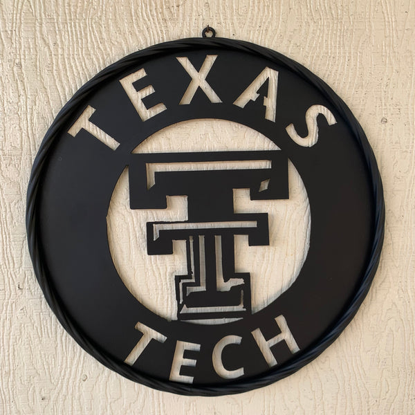 12",18",24",32",36" TEXAS TECH RUSTIC BLACK CUSTOM METAL VINTAGE CRAFT TEAM SIGN HANDMADE TO ORDER