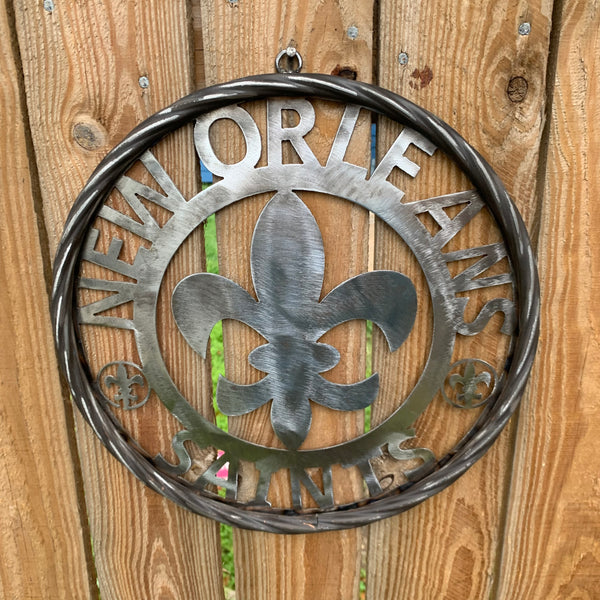 12", 18", 24 NEW ORLEANS SAINTS CUSTOM RAW METAL CRAFT SIGN WALL ART WESTERN HOME DECOR LASERCUT ART