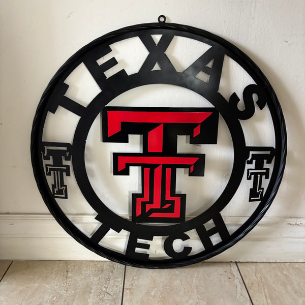 TEXAS TECH CUSTOM METAL VINTAGE SIGN WESTERN HOME DECOR HANDMADE