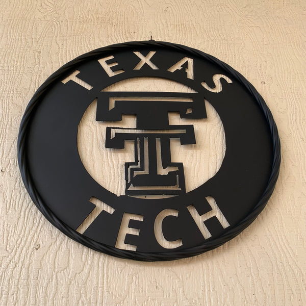 12",18",24",32",36" TEXAS TECH RUSTIC BLACK CUSTOM METAL VINTAGE CRAFT TEAM SIGN HANDMADE TO ORDER