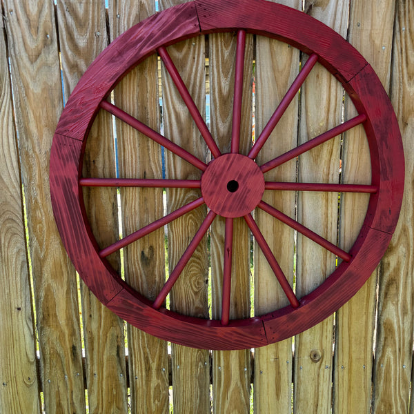 RED WAGON WHEEL BARN WOOD WESTERN HOME DECOR RUSTIC NEW 16",24",30",36",40"