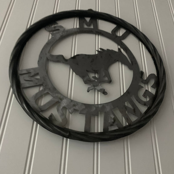 12",18",24",32",36" SMU MUSTANGS RAW METAL CUSTOM VINTAGE CRAFT WALL ART TEAM SIGN HANDMADE