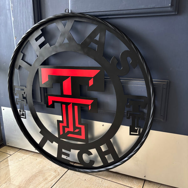 TEXAS TECH CUSTOM METAL VINTAGE SIGN WESTERN HOME DECOR HANDMADE