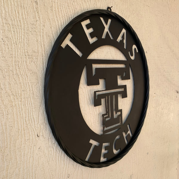12",18",24",32",36" TEXAS TECH RUSTIC BLACK CUSTOM METAL VINTAGE CRAFT TEAM SIGN HANDMADE TO ORDER