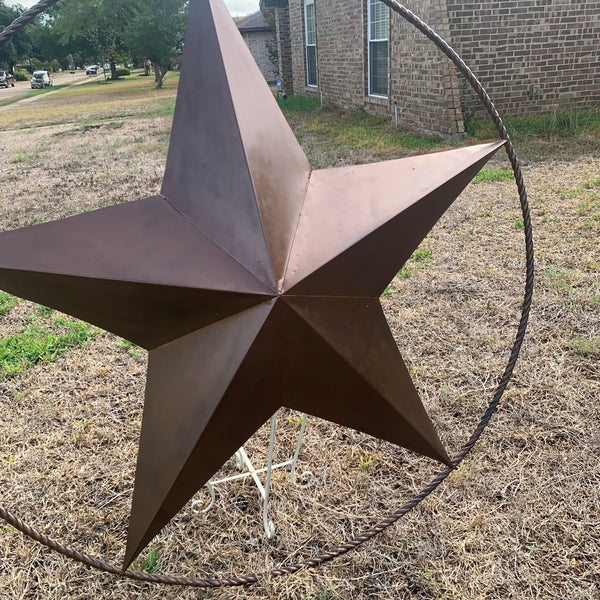 LONE STAR 60" BARN STAR METAL RUSTIC  BRONZE VINTAGE COPPER WALL ART WESTERN HOME DECOR HANDMADE NEW EH10524
