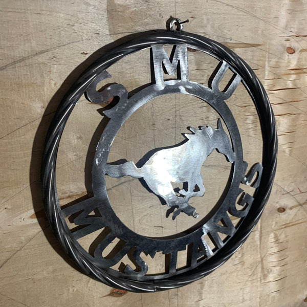 12",18",24",32",36" SMU MUSTANGS RAW METAL CUSTOM VINTAGE CRAFT WALL ART TEAM SIGN HANDMADE