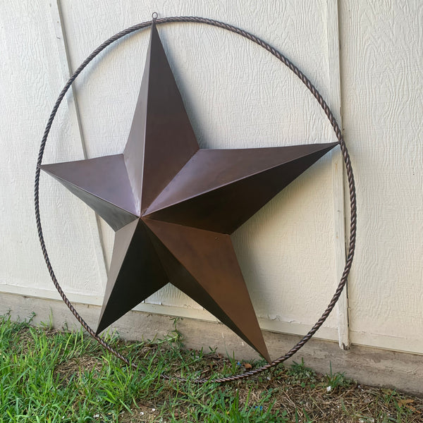 LONE STAR 60" BARN STAR METAL RUSTIC  BRONZE VINTAGE COPPER WALL ART WESTERN HOME DECOR HANDMADE NEW EH10524