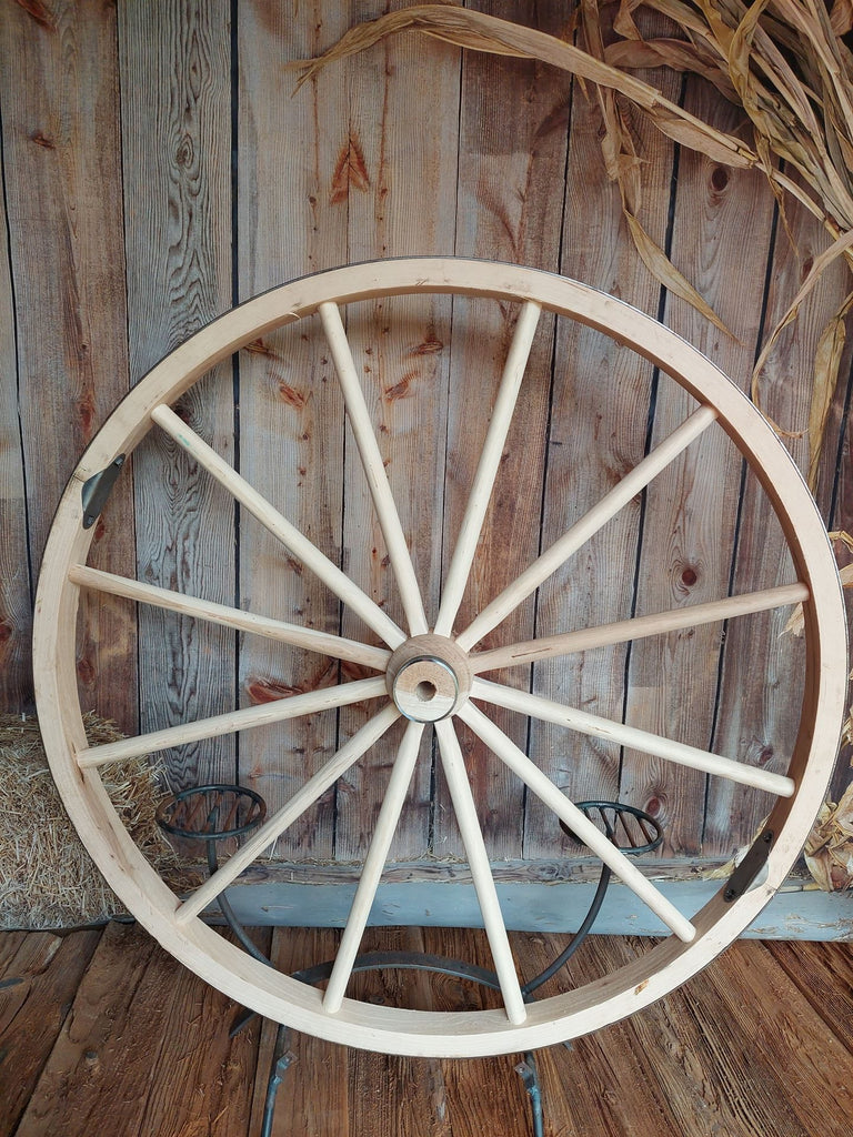 Indoor Outdoor Wagon Wheel Art Set Of Two 36-Inch Wooden Wagon Wheels ...