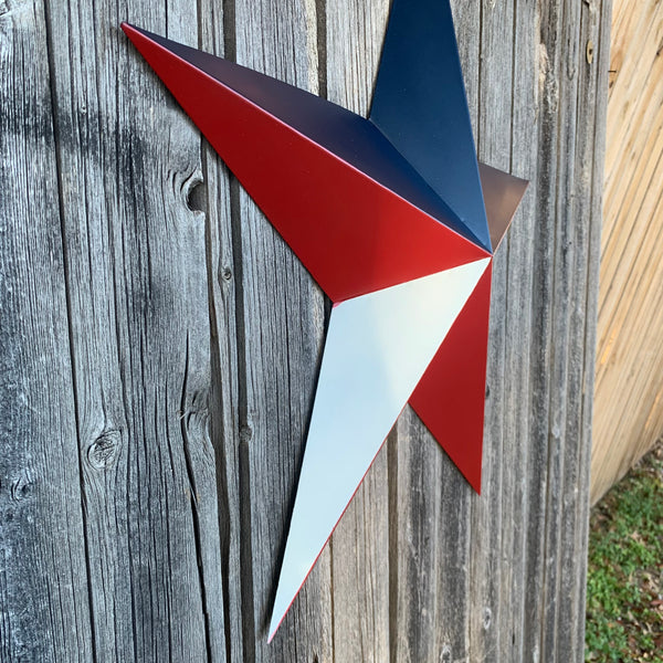 16",24",36" RED WHITE & BLUE METAL BARN STAR METAL WALL ART HANDMADE