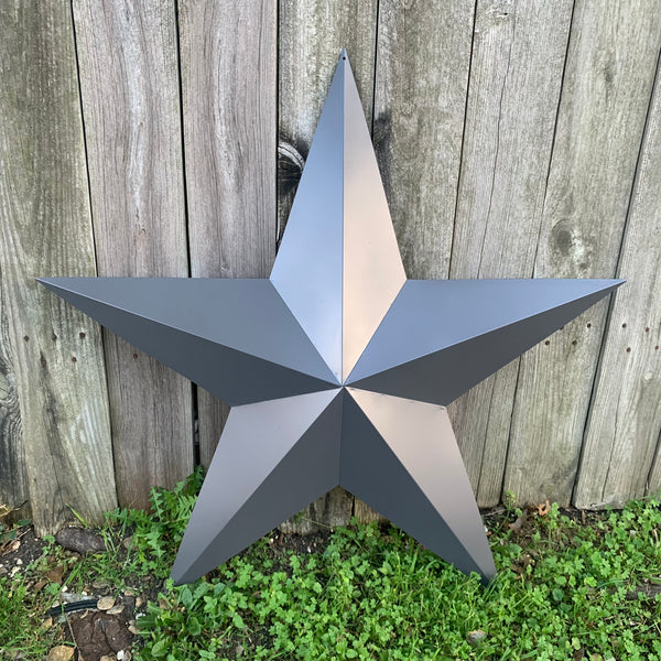 GUN METAL GREY STAR BARN STAR NO RING DAVID STAR 5 POINT WESTERN HOME DECOR HAND PAINTED