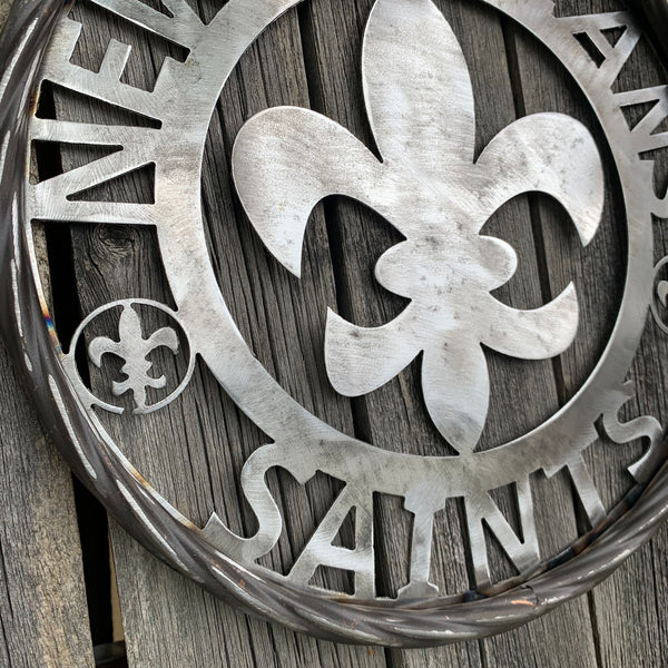 12", 18", 24 NEW ORLEANS SAINTS CUSTOM RAW METAL CRAFT SIGN WALL ART WESTERN HOME DECOR LASERCUT ART