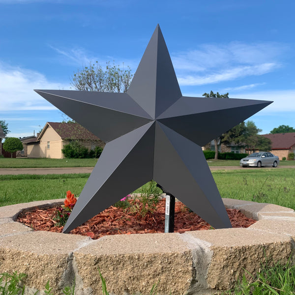 GUN METAL GREY STAR BARN STAR NO RING DAVID STAR 5 POINT WESTERN HOME DECOR HAND PAINTED