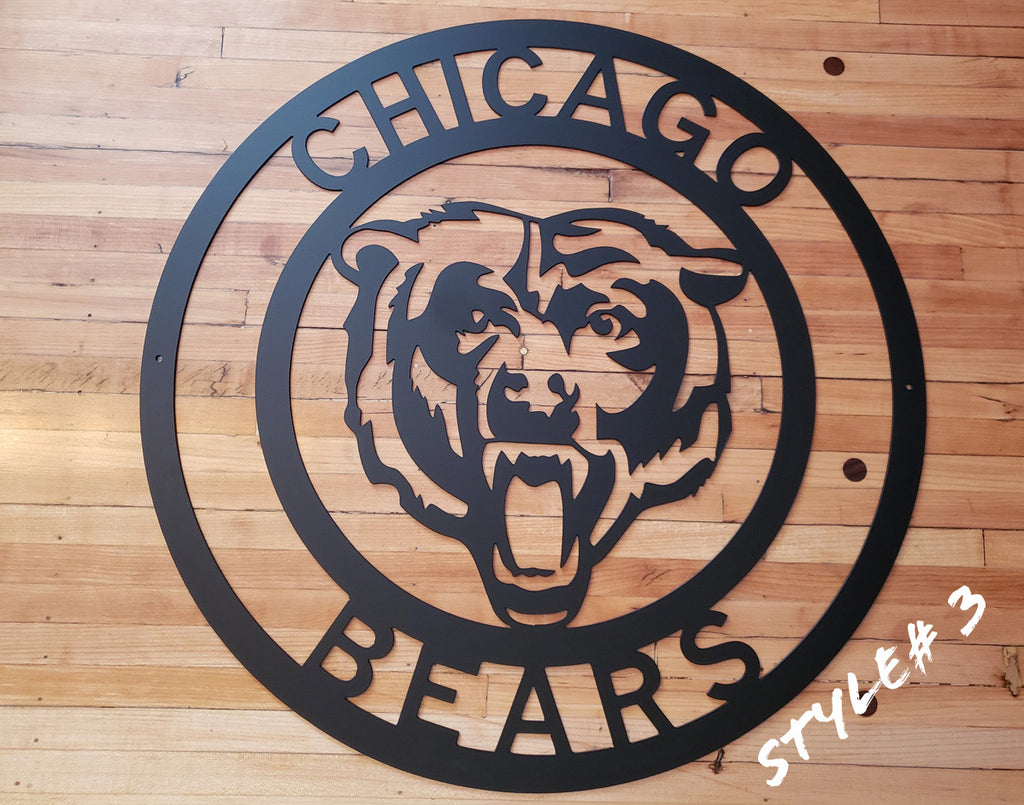 CHICAGO BEARS CUSTOM METAL VINTAGE CRAFT SIGN TEAM HANDMADE STYLE# 3