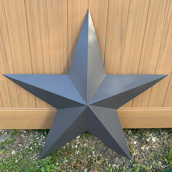 GUN METAL GREY STAR BARN STAR NO RING DAVID STAR 5 POINT WESTERN HOME DECOR HAND PAINTED