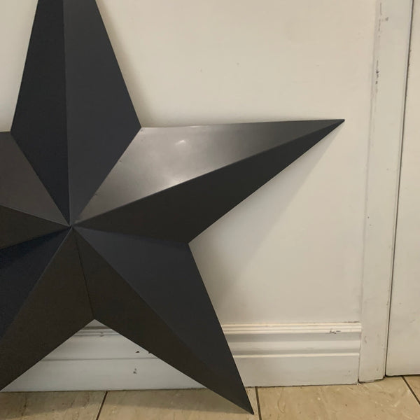 GUN METAL GREY STAR BARN STAR NO RING DAVID STAR 5 POINT WESTERN HOME DECOR HAND PAINTED