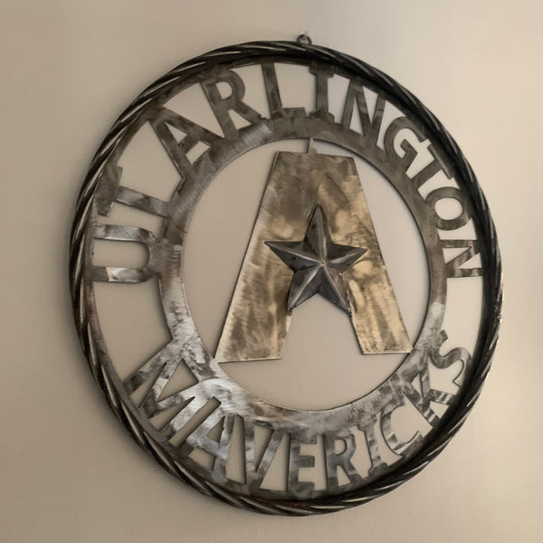 UTA ARLINGTON CUSTOM RAW METAL VINTAGE CRAFT TEAM SIGN WETSERN HOME DECOR HANDMADE