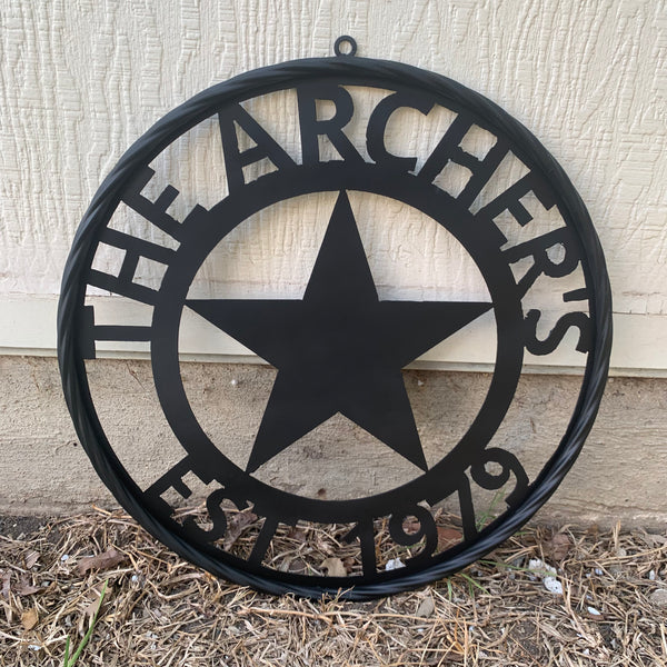 ARCHER STYLE YOUR CUSTOM NAME LASERCUT METAL SIGN WESTERN HOME DECOR HANDMADE ART