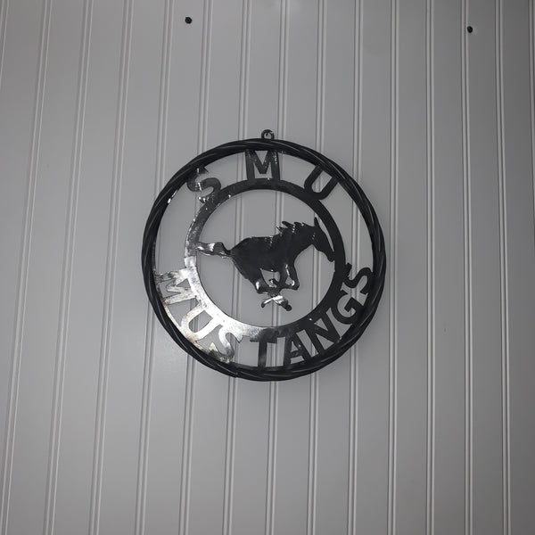 12",18",24",32",36" SMU MUSTANGS RAW METAL CUSTOM VINTAGE CRAFT WALL ART TEAM SIGN HANDMADE